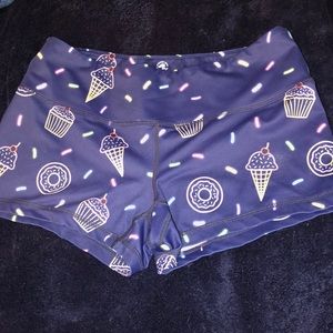 Feed me fight me blue donut sprinkle shorts